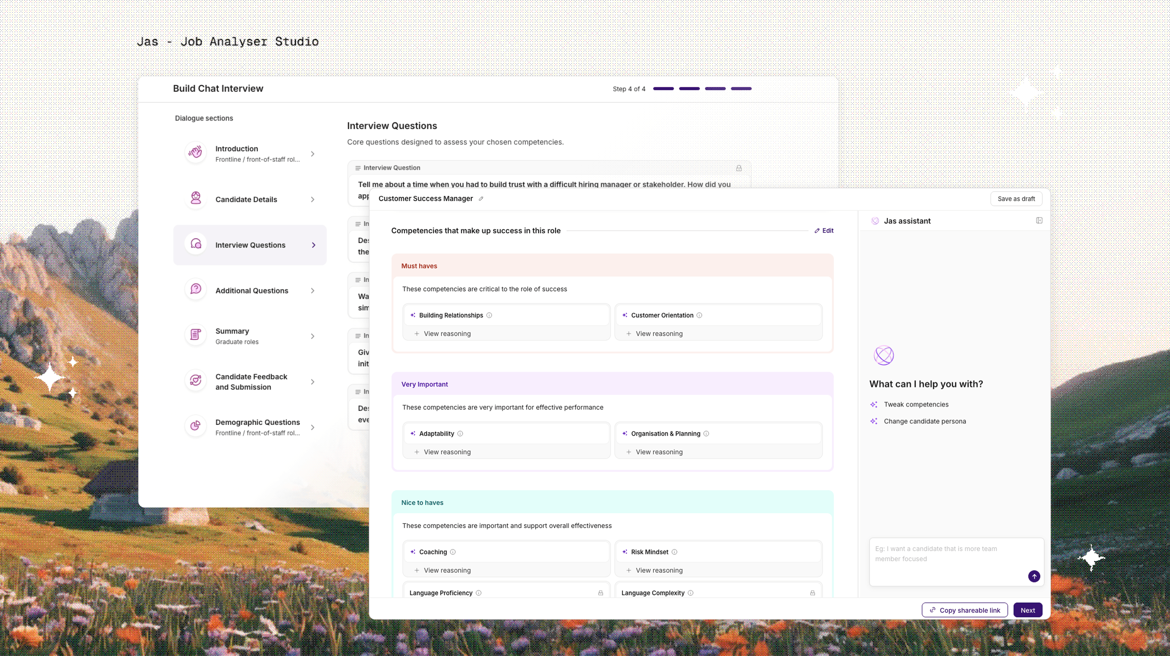AI interview builder for talent teams
